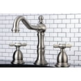 thumbnail image 2 of Kingston Brass KS1978BEX Robinet de Toilette Répandu avec Poignée à Levier Croisé et Pop-Up en Laiton, Nickel Satiné, 2 of 3