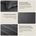 thumbnail image 4 of IR Imperial Rooms 3Pc-Embossed Bedspread Microfiber Floral Vintage Quilt Set Lightweight Full/Queen Charcoal, 4 of 9