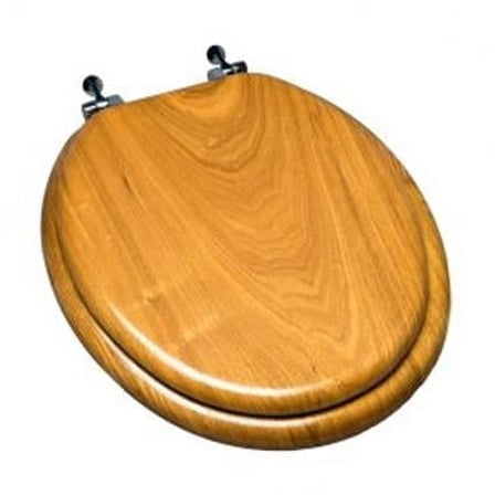Plumbing Technologies PMGT1255 Light Oak Round Wood 2.5" Toilet Seat