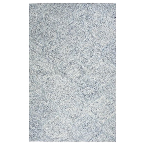 Alora Decor London 5' x 8' Trellis Blue/Gray/Rust/Blue Hand-Tufted Area Rug