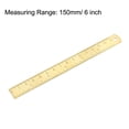 thumbnail image 2 of Uxcell Straight Ruler 150mm / 6 Inch Brass Measuring Tools with Hanging Hole Yellow, 2 of 5
