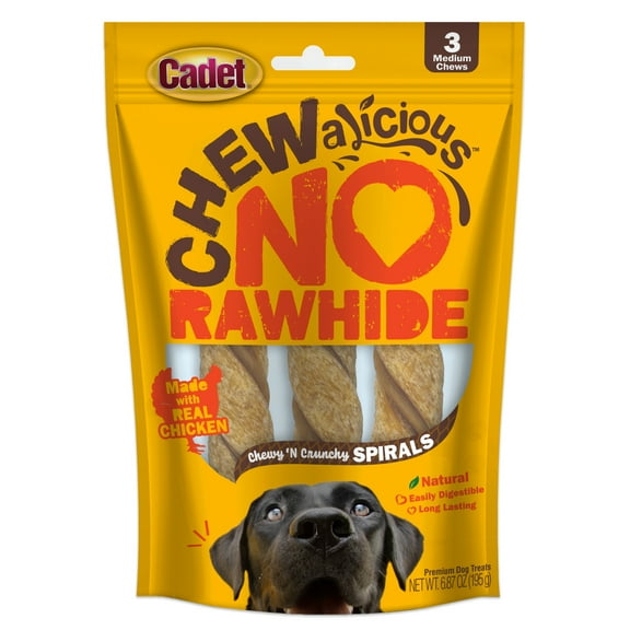 Cadet Chewalicious Chewy 'N Crunchy Rawhide-Free Natural Spirals Chicken (3 Count)