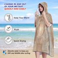 thumbnail image 4 of Hooded Beach Towel Adult Bath Poncho Towels Soft Absorbent Quick Dry for Surf Swim Pool Men Women Teens Abstract Rose Beige Geometric, 4 of 7