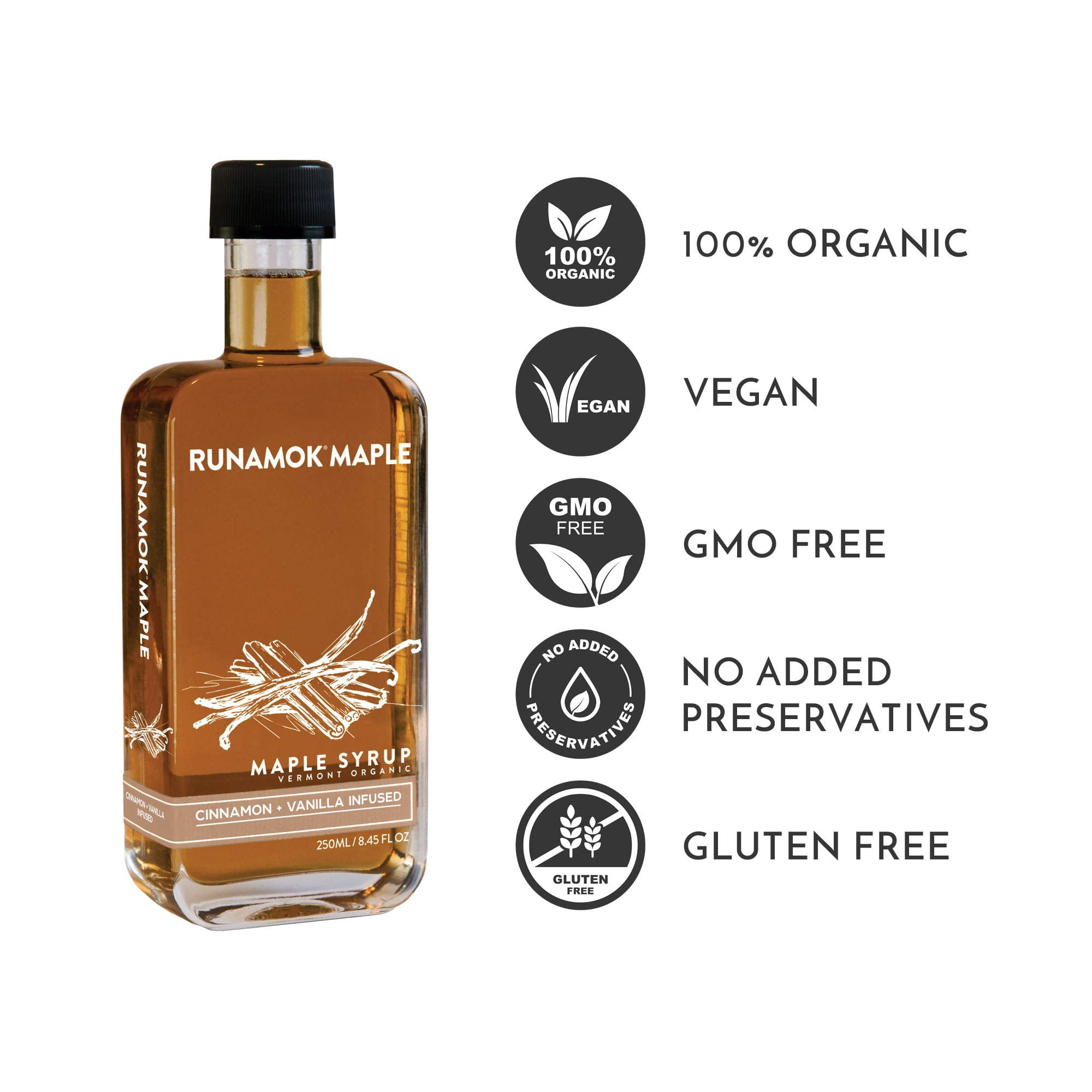 Runamok Cinnamon + Vanilla Infused Maple Syrup 8.45 fl oz