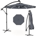 thumbnail image 6 of EastVita 10FT offset patio umbrella with solar lights 32 LED Lights with Infinite Tilt and Cross Base for Deck Pool Garden Backyard (Grey), 6 of 8