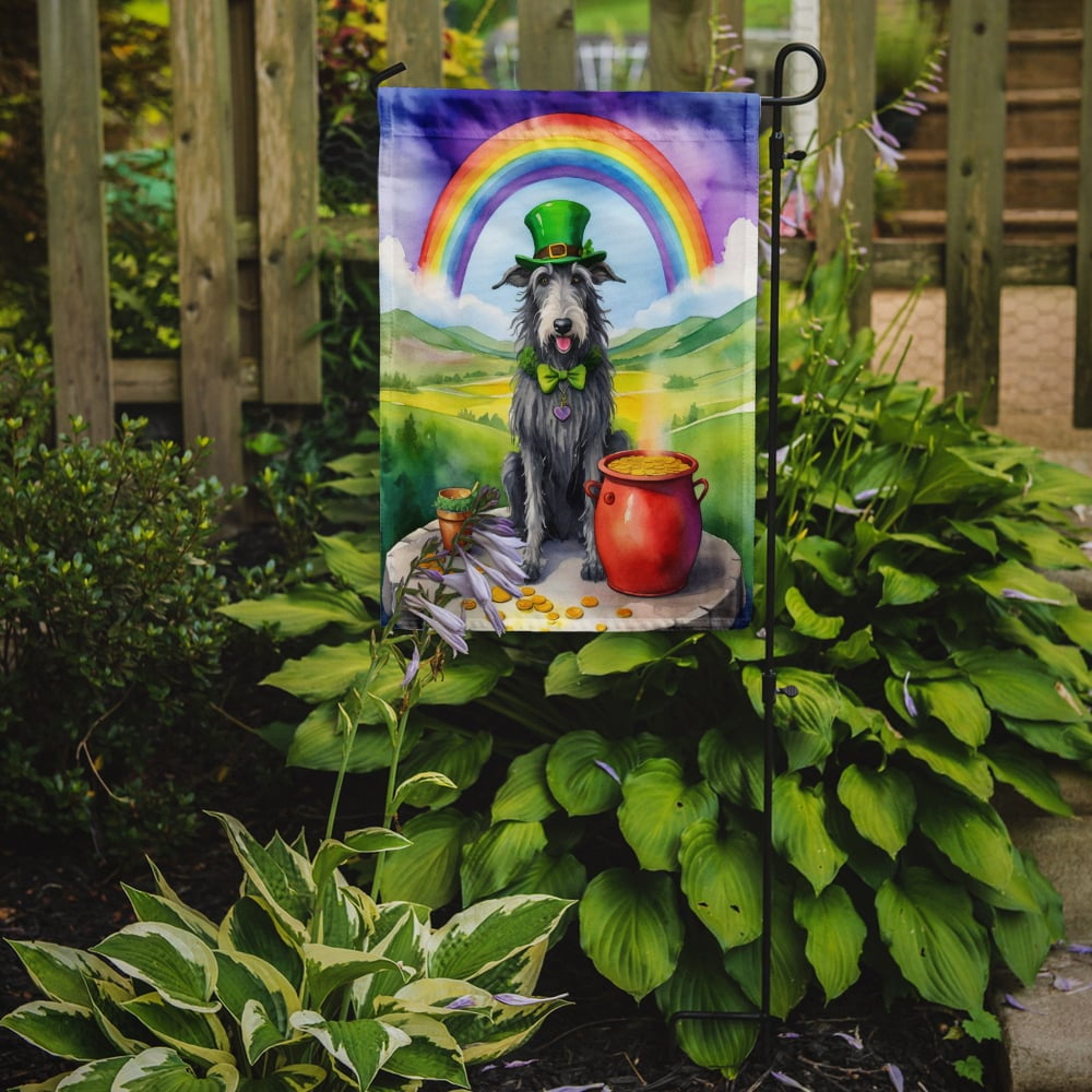 Scottish Deerhound St Patrick's Day Garden Flag 11.25 in x 15.5 in