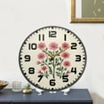thumbnail image 4 of Yayeee Wall Clock for Living Room 9.5 inch Battery Operated Round with Holder, Light Pink Flowers, 4 of 7