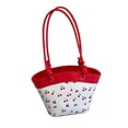 thumbnail image 2 of Cherry Purse Fruit Printed Bucket Tote Shoulder Bag, Cherry Leather Tote Bag, Cute Y2K Shoulder Purse for Women, Red Designer Handbag with Top Handle, Fruit Print Clutch Satchel, 2 of 5