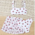 thumbnail image 2 of ibiyuan Swimming Suit for Girls ,3 Piece Girls Bathing Suits Adjustable Straps Girls Swimwear Tankini Cute Ruffle Girls Bikini Drawstring Tropical Printed Swimwear with Cover Up Skirt,11-12 Y, 2 of 6