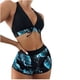 thumbnail image 1 of Traje de baño de 3 piezas con cintura alta y tirantes cruzados para mujer Fridja  nalpqowj51096, 1 of 5