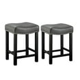 thumbnail image 1 of Steve Silver Aspen Gray Faux Leather Solid Wood Counter Stool, 1 of 6