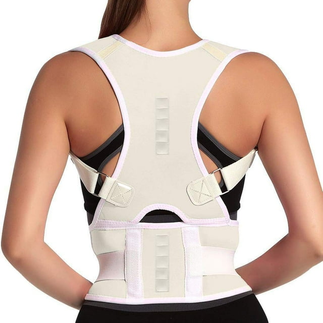JHIJHOO Magnets Back Braces for Back Pain - Best Fully Adjustable Posture Corrector for Men & Women - Improves Posture