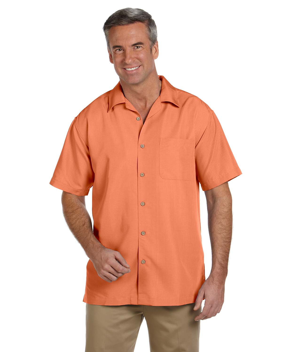 Harriton M560 Men's Barbados Textured Camp Shirt