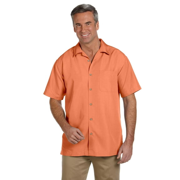 Harriton M560 Men'S Barbados Textured Camp Shirt