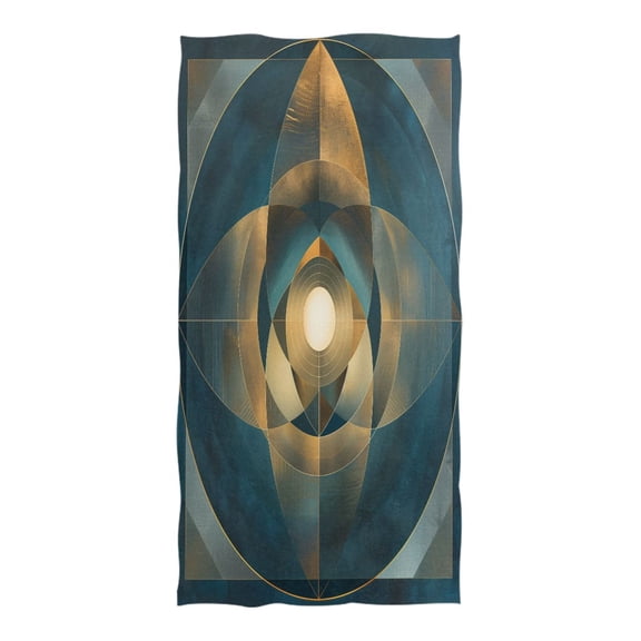 Oversized Beach Towel Extra Large Absorbent Microfiber Bath Towels Soft Quick Drying Abstract Clear Cerulean Geometric 74"x37"