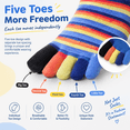 thumbnail image 4 of Women's Toe Socks 3-Pack, Rainbow Heart Five Finger Crew Socks, Cute Colorful Casual Everyday Socks, One Size, 4 of 7