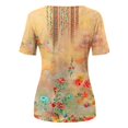 thumbnail image 3 of Qiopertar T-Shirts d'Été Mode Décontractée Col Rond Imprimé Manches Courtes Blouse Confortable pour Femmes Grandes Économies de Vacances! Offres de la Semaine Liquidation, 3 of 4