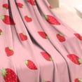 thumbnail image 3 of Red Strawberry Plants Fruit Blanket,Comfortable Soft Flannel Throw Blanket,All Season,Warm Lightweight Blankets for Sofa Bed Couch Living Room Chair,30"x40", 3 of 4