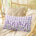 thumbnail image 4 of Spring Lavender Floral Pillow Covers, Linen Long Throw Pillow Case, Flowers Butterfly Purple Plaid Holiday Pillow Protector Decorative Cushion Cover for Living Room/Bedroom 20" x 36", 4 of 8