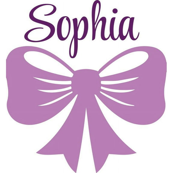 Personalized Name Vinyl Decal Sticker Custom Wall Art Personalization Decor Girls Bow Baby Nursery Bedroom 15 Inches X 15 Inches