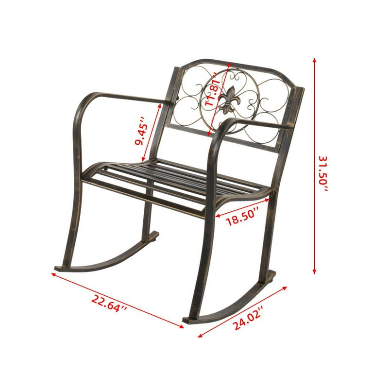 Bronze metal rocking chair hot sale