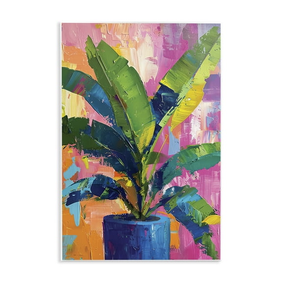 Stupell Industries Modern Bright House Plant Abstract Painting Unframed Art Print Wall Art, 10 x 15