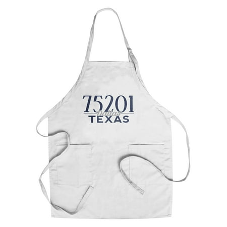 Dallas, Texas - 75201 Zip Code (Blue) - Lantern Press Artwork (Cotton/Polyester Chef's (Best Zip Codes In Dallas)