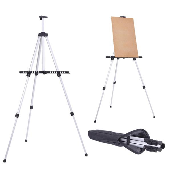 US IN STOCK] 63 Artist Easel Stand Aluminum Metal Tripod Display Easel,  Adjustable Height Painting Easel with Bag,Table Top Art Drawing Easels for  Display 