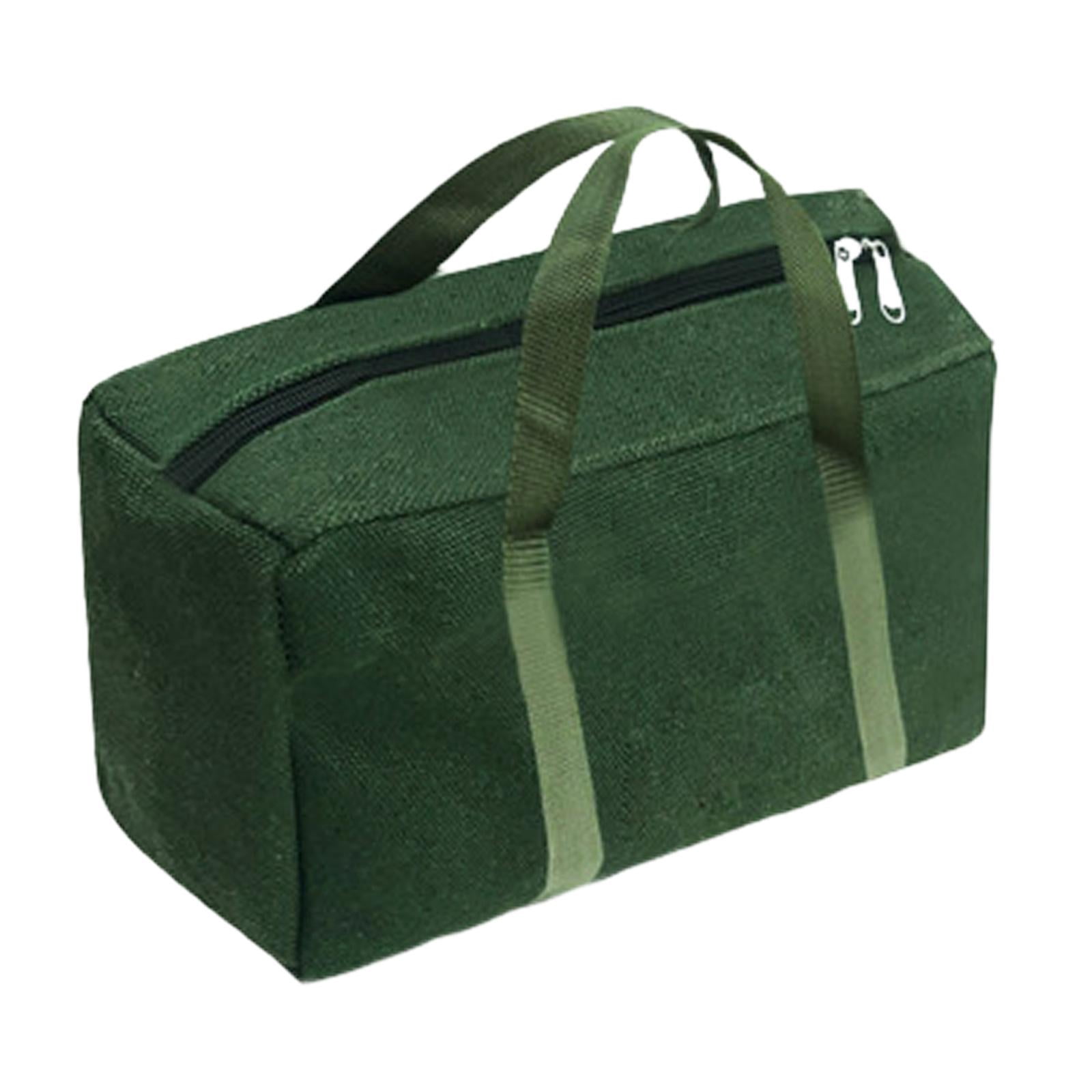 simhoa Canvas Tool Storage Bag Zipper Handbag Multipurpose Waterproof Wide Mouth Opening for Plumber Technicians Professional Green 50x30x25cm