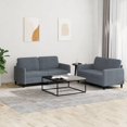 thumbnail image 1 of vidaXL 2 Piece Sofa Set Dark Grey Velvet, 1 of 4