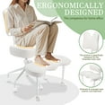 thumbnail image 4 of Cross Legged Officce Chair with Wheels, ADHD Meditation Chair, Extra Wide Seat Adjustable Height Backrest & Footstool, with Lumbar Support fot Home Worker Yoga Kneeling, White, 4 of 8