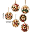 thumbnail image 3 of 6 Pack Puppy DIY Christmas Ornaments Kit, Pearl Sticker Art Craft Set, 3D Shiny Dog Hanging Decor for Xmas Tree, Holiday Gifts for Kids Adults & Dog Lovers, Easy Family Activity, 3 of 4