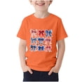 thumbnail image 6 of FAVIPT Girls Patriotic T-Shirts 4th of July 250 Years Boys American Flag Shirt Red White Blue Tshirt Independence Day Tee Orange,3-4Years, 6 of 6