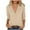 Khaki, variant on Taqqpue Womens Button Down Long Sleeve Shirts Casual Solid Color V Neck Cotton Dress T Shirts Loose Fit Work Blouse Tops