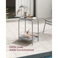 thumbnail image 4 of VASAGLE Mesa Auxiliar de 2 Niveles de Metal, Mesa de Centro Pequeña, Mesita de Noche con Bandeja, Gris Paloma, 4 of 5