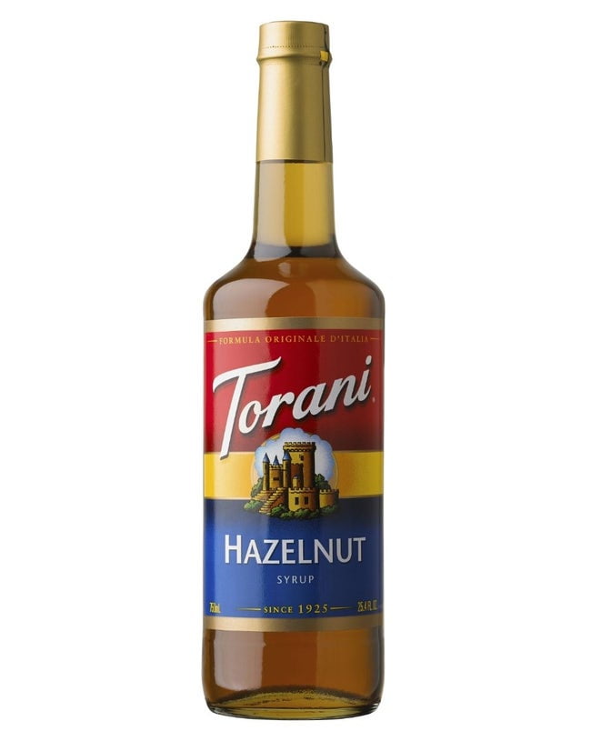 (4 pack) Torani Hazelnut Syrup, Glass Bottle, Drink Flavoring Syrup, Tree Nut Allergen, 25.4 fl oz