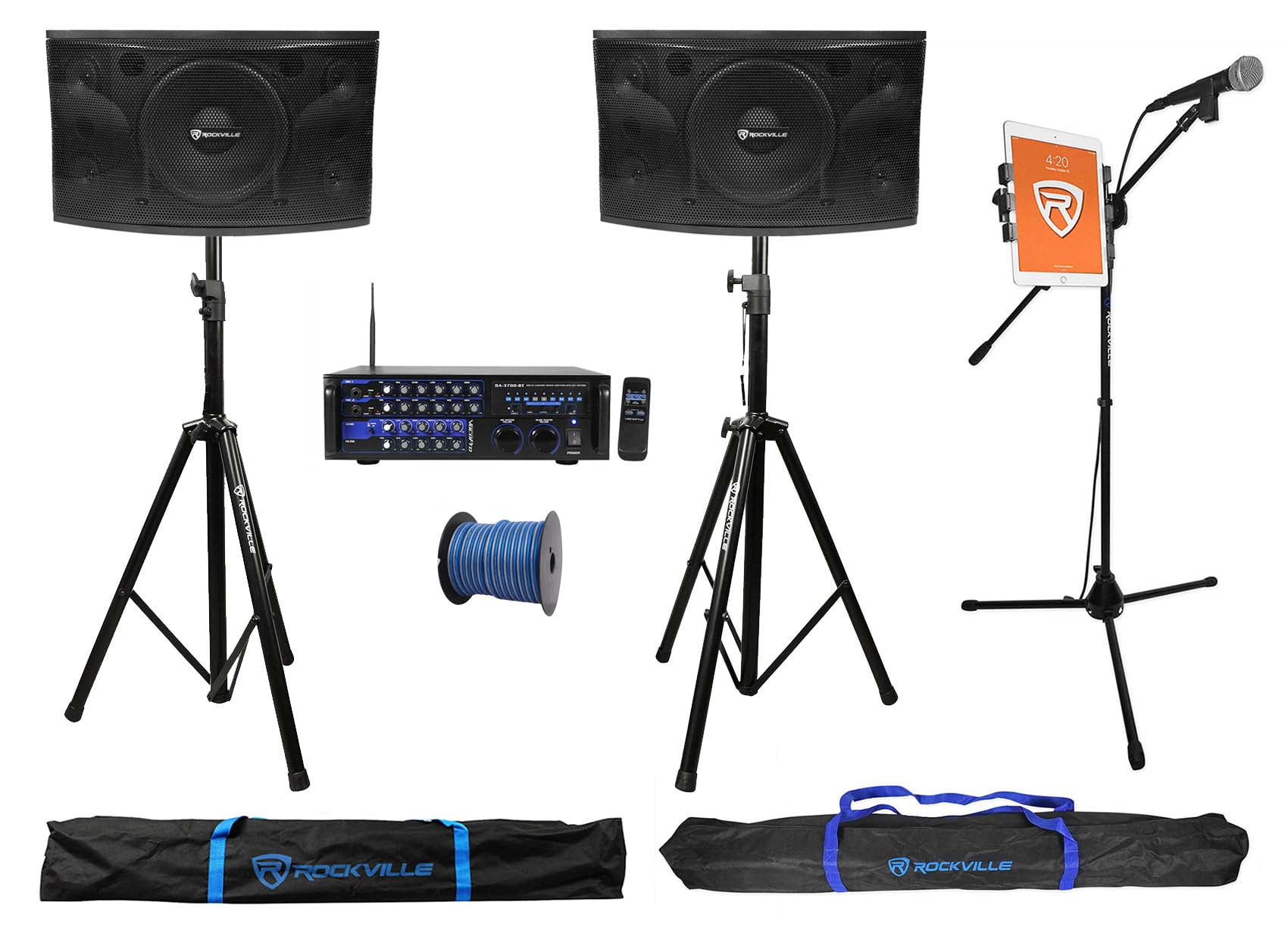 (2) 12" Karaoke Speakers+Vocopro Digital Mixer Amplifier w/Bluetooth