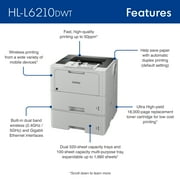Brother HL-L6210DWT Business Monochrome Laser Printer with Dual Paper Trays, Wireless Networking, and Duplex Printing
