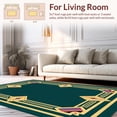 thumbnail image 2 of Flatwoven High Traffic Area Rug, Art Deco Inspired Interlocking Diamond Motif with Subtle Color Variations, Non Slip, Stain Resistant, Washable Area Rugs for Living Room, Bedroom(Green, 3X5), 2 of 8