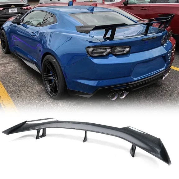 BaiCH Three-Piece Carbon Fiber Texture Spoiler Kit for 2016–2022 Chevy Camaro – ZL1 1LE Style, Direct Replacement