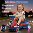 thumbnail image 6 of East doll 6V Electric Wiggle Car, Ride on Toys for Toddlers Ages 3+, Electric Car for Kids, Toddler Car, 2 Speed, Flashing Wheels, Bluetooth, Kid Ride on Car, 2.8-4.1 Mph, Red&Blue, 6 of 8