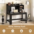 thumbnail image 3 of 42.5" Computer Desk with Hutch & Power Outlets, Study Desk Writing Desk for Home Office,Black, 3 of 9