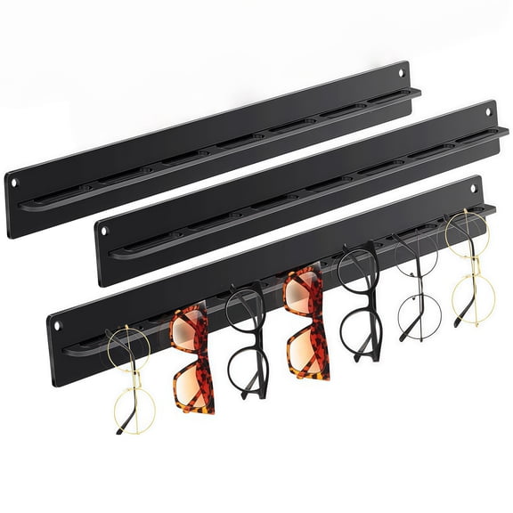 3 Piece Acrylic Sunglasses Storage Rack Wall Mounted Display Organizer