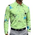 thumbnail image 2 of CCRFTGI Mens Golf Shirt Quick Dry Athletic Polo Shirts Moisture Wicking Performance Print Short Sleeve Green XL, 2 of 4