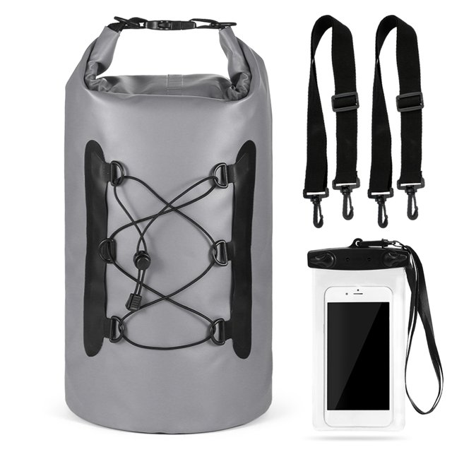 Sac Étanche 15L avec Étui pour Téléphone Sac Rouleau pour Kayak Bateau Pêche Surf Natation Rafting