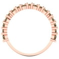 thumbnail image 5 of 0.98 ctw Wedding Band for Women - 14K Rose Gold Simulated Champagne Diamond Stackable Eternity Ring, 5 of 6