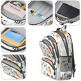 thumbnail image 4 of Cat White Pattern Backpack for School, Cute School Bag with Adjustable Shoulder Straps and Padded Back, 16.9"x12.6"x5.9", 4 of 5