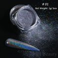 thumbnail image 1 of Polvo de Hada de uñas cromadas blancas, purpurina iridiscente, pigmento tipo espejo Aurora, arte holográfico para uñas, accesorios para manicura NFX01, 1 of 4