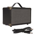 thumbnail image 1 of Altavoz Bluetooth Vintage multifunción M3 cuero Control de perilla de graves pesados altavoz inalámbrico portátil para fiesta al aire libre negro, 1 of 8