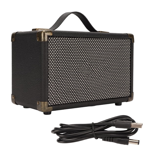 Altavoz Bluetooth Vintage multifunción M3 cuero Control de perilla de graves pesados altavoz inalámbrico portátil para fiesta al aire libre negro